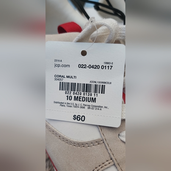 Women's White, Red And Gold Sneakers - Picture 5 of 5